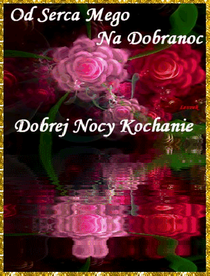 Róże odbijające się w jeziorze na dobranoc